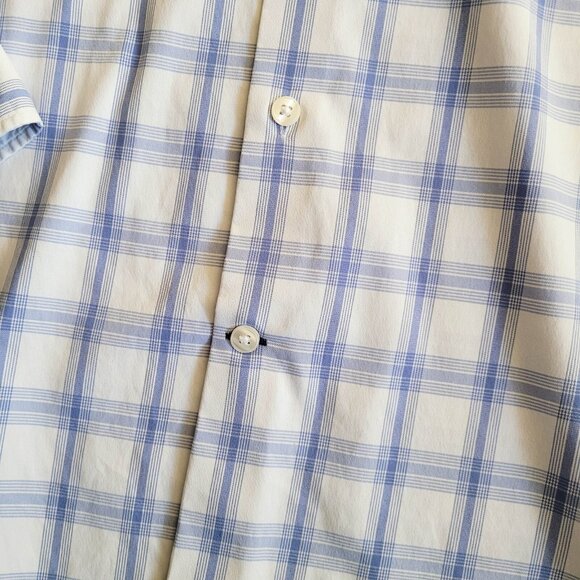 Bonobos Shirt Mens Large White and Blue Check Standard Fit Long Sleeve - Picture 3 of 13